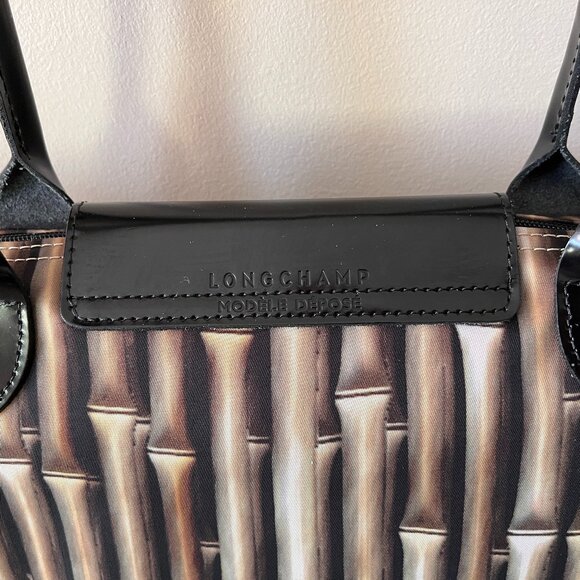 Longchamp Limited Edition Printed Bamboo Canvas/Leather. - Picture 5 of 11